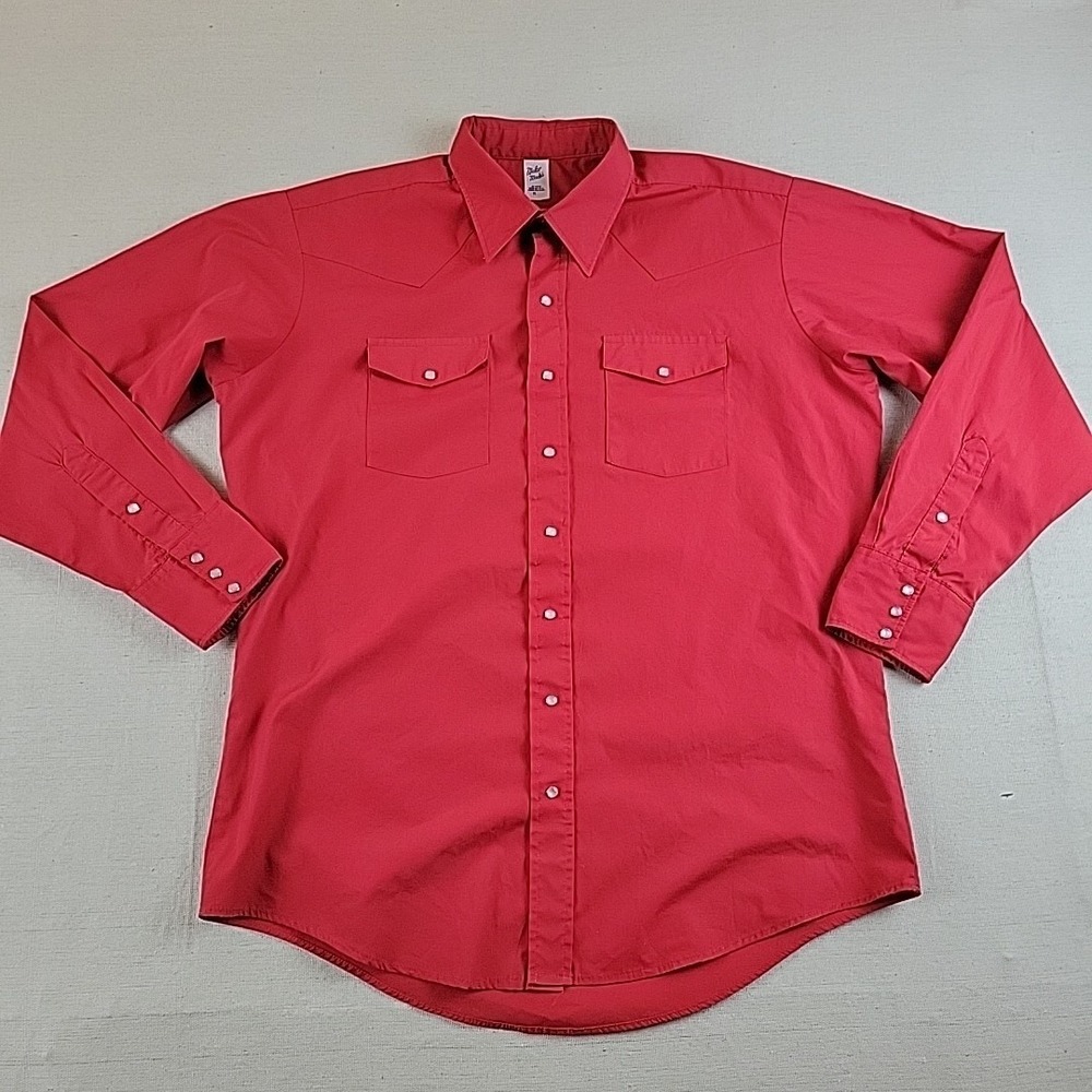 Malco Modes Men's Pearl Snap Shirt Size XL Vintage Made USA Western Workwear